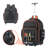 Rolling Tool Backpack 45 Pockets Heavy Duty Roller Tool Bag on Wheels