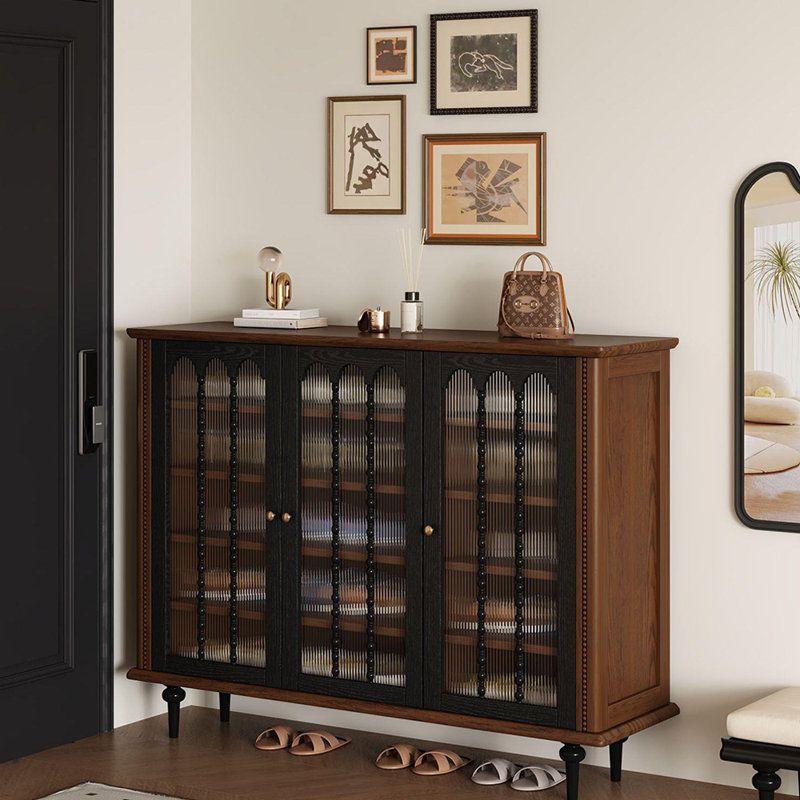 Armoire à chaussures de style français rétro, H 39,37 po x l 43,31 po x P 15,75 po