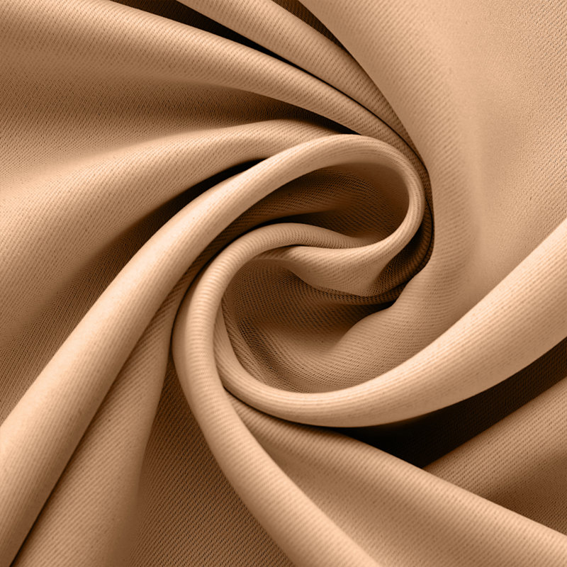 100% Polyester Room Darkening Pencil Pleated Blackout Curtain & Drapes, Beige, 228cm Width x 183cm Drop
