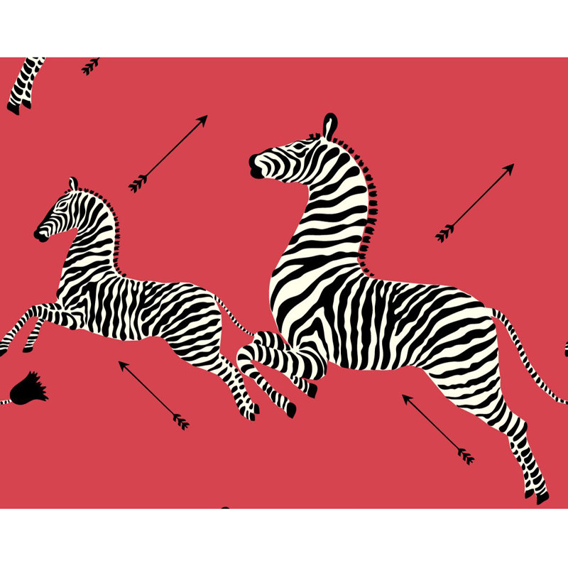 Rouleau de papier peint L 15 pi x l 26 po Zebras, Rouge Masai