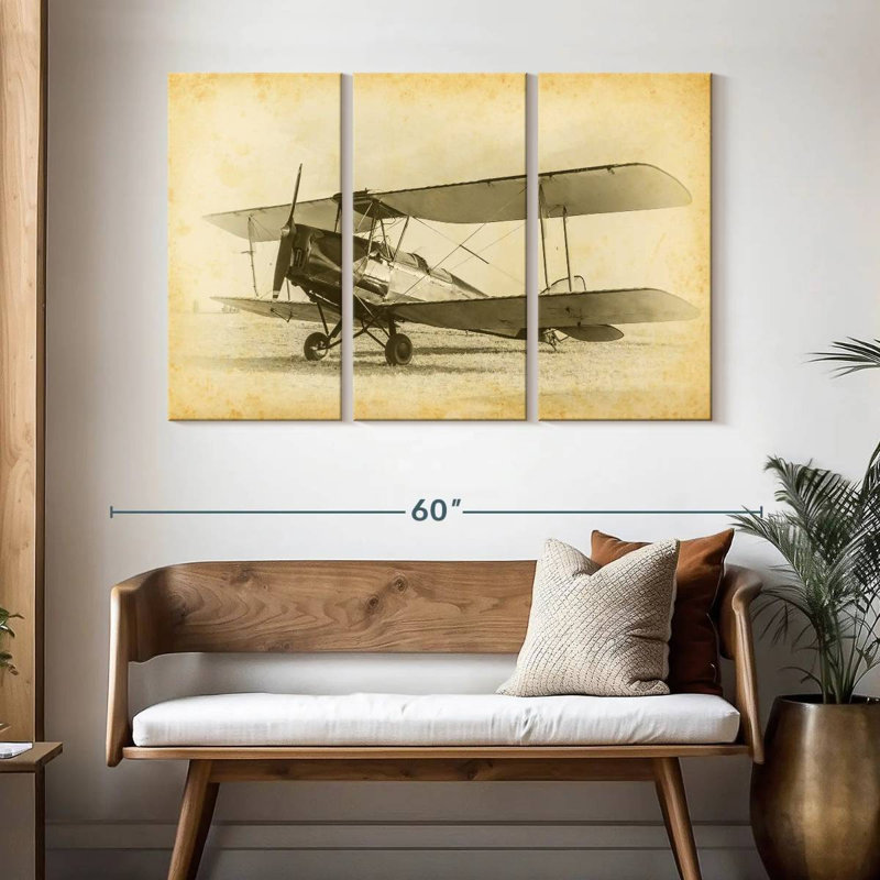 Croquis d'avion Mehar Vintage, H 32 po x l 50 po
