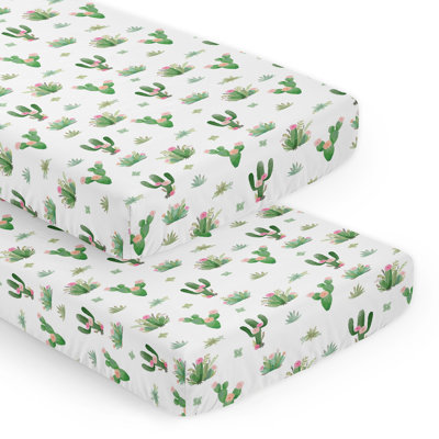 Drap-housse pour lit de bébé à motif floral Cactus par Sweet Jojo Designs
