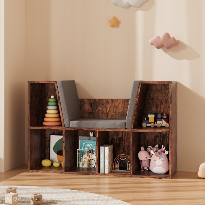 Retro wood children's storage stool