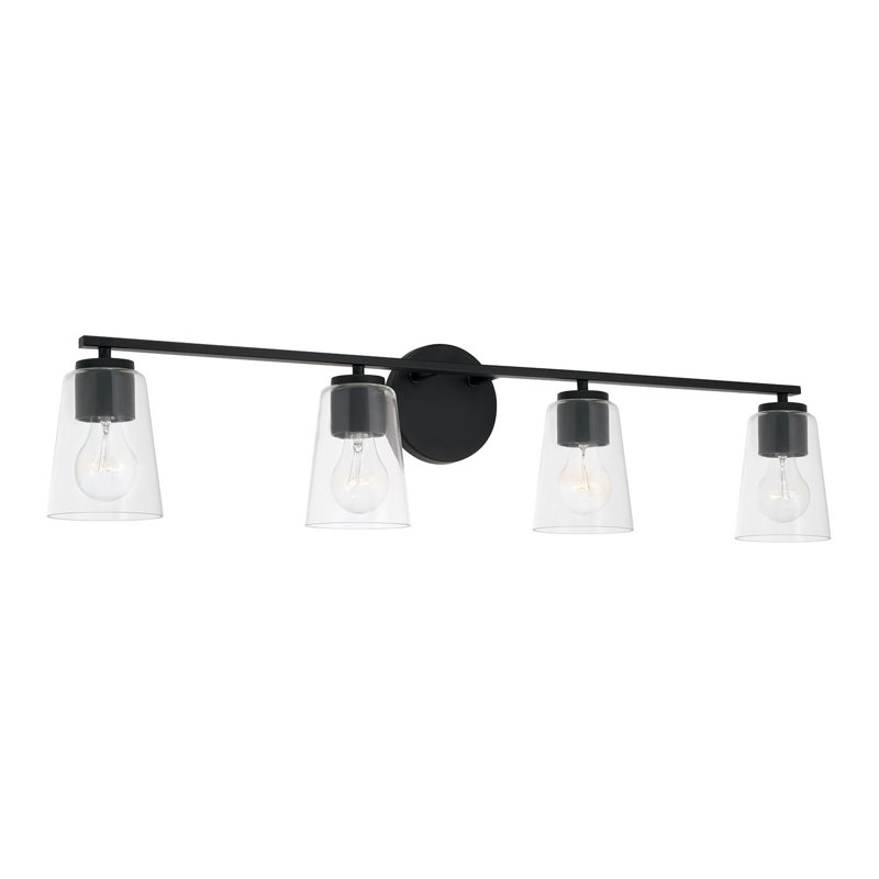 4 - Light Dimmable Vanity Light, Matte Black