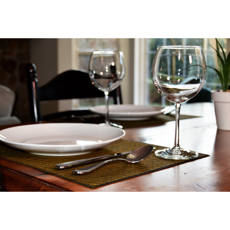 Jymere Polyester No Pattern Rectangle Placemat, Gold