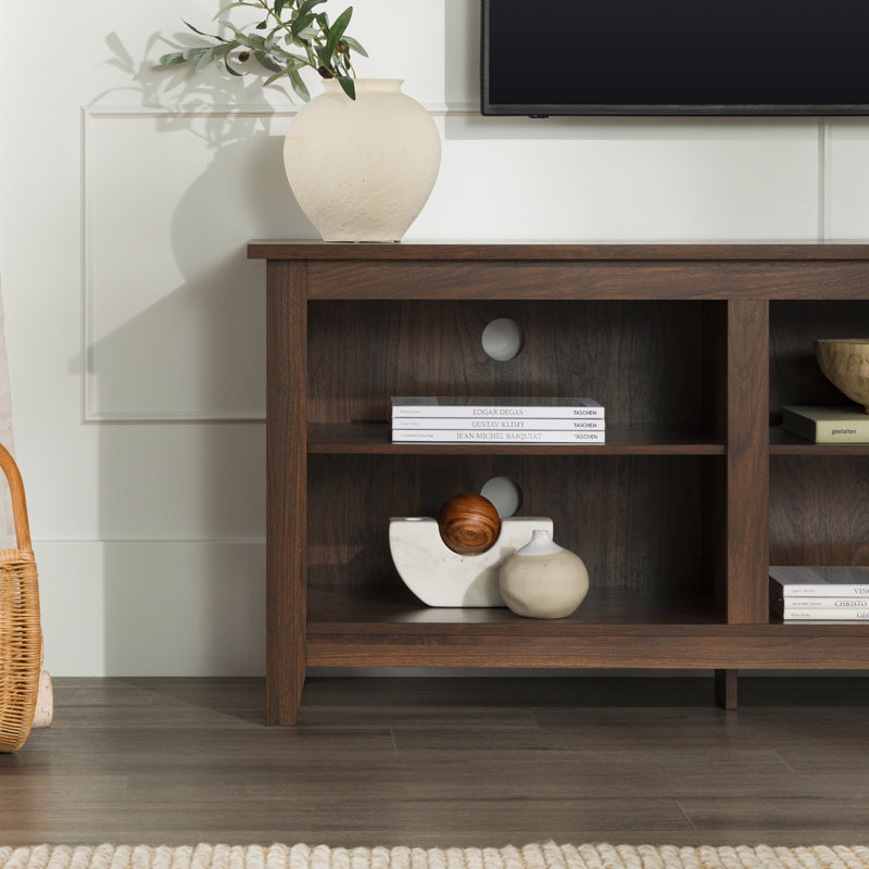 Sunbury Open Storage TV Stand, Dark Walnut, 58"
