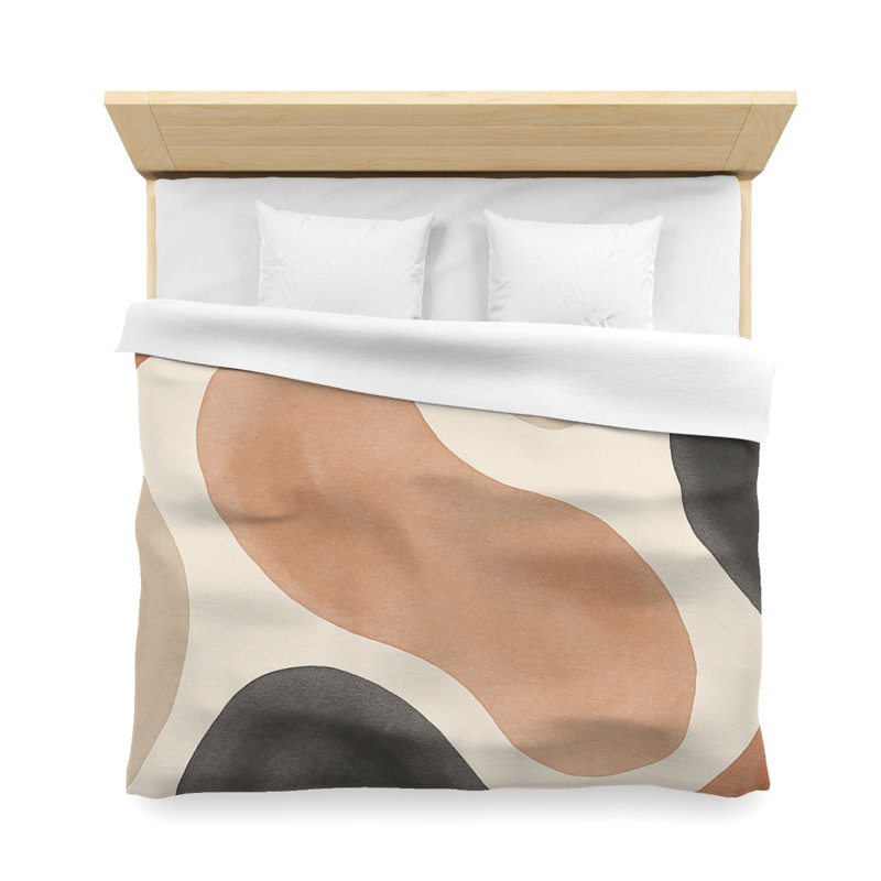 Microfiber Duvet Cover Boho Style, Design 77, King Duvet Cover, White