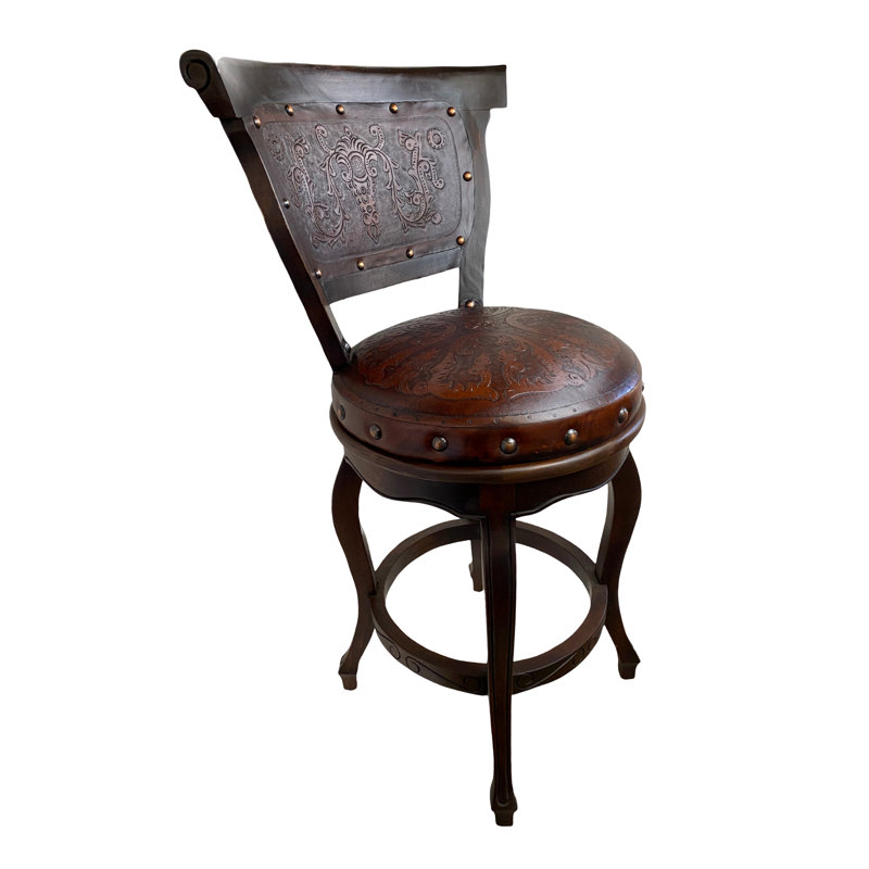 Tabouret de bar et de comptoir pivotant Olivos, Tabouret de bar (assise de 30 po de hauteur), Turquoise