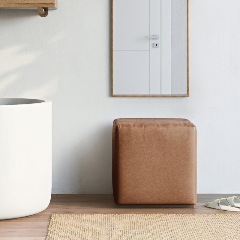 Azemar Box Cushion Ottoman Slipcover, Avanti Bronze