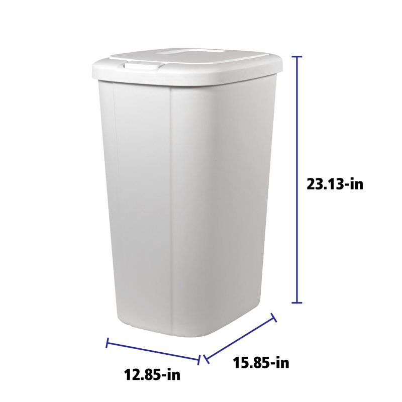 Poubelle à couvercle tactile 13,3 gallons, Blanc