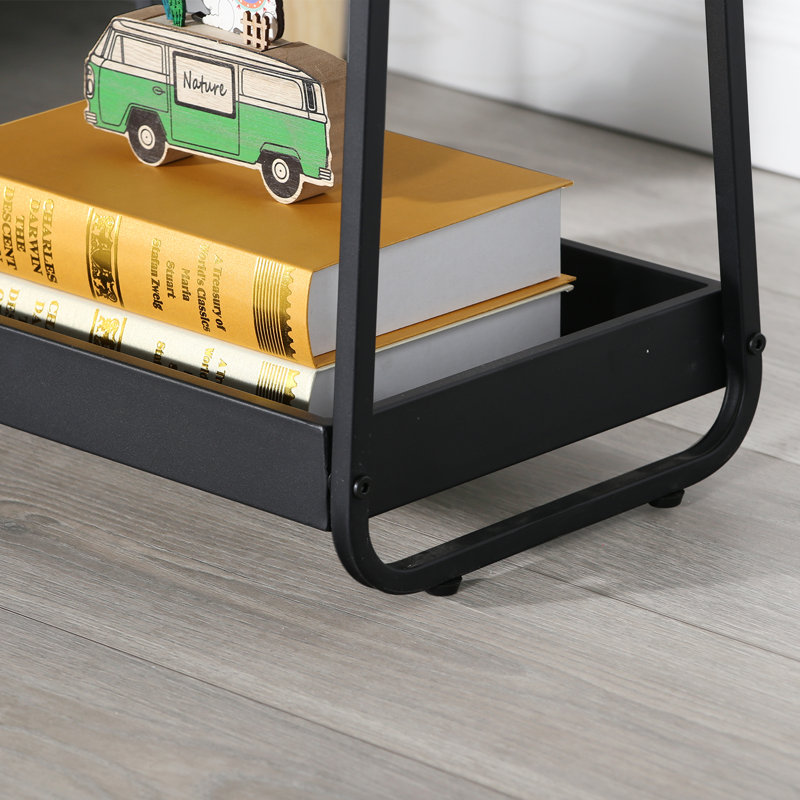Iron Tray Top End Table, Black