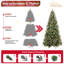 Arbre de Noël à charnière en PE + PVC avec lumières DEL blanc chaud, baies rouges et pommes de pin-2015162048