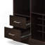 Armoire à vin sophistiquée à finition espresso avec options de rangement polyvalentes