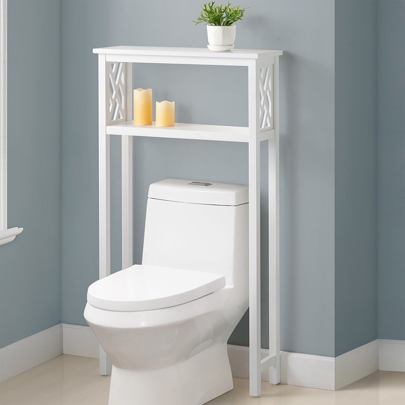 LUND Furniture Coventry Over The Toilet Storage Shelf - 2-Tier 27x48in Freestanding Above Toilet Storage Bathroom Shelf for Toiletries, Towels, and Bathroom Decor - Organizers and Storage