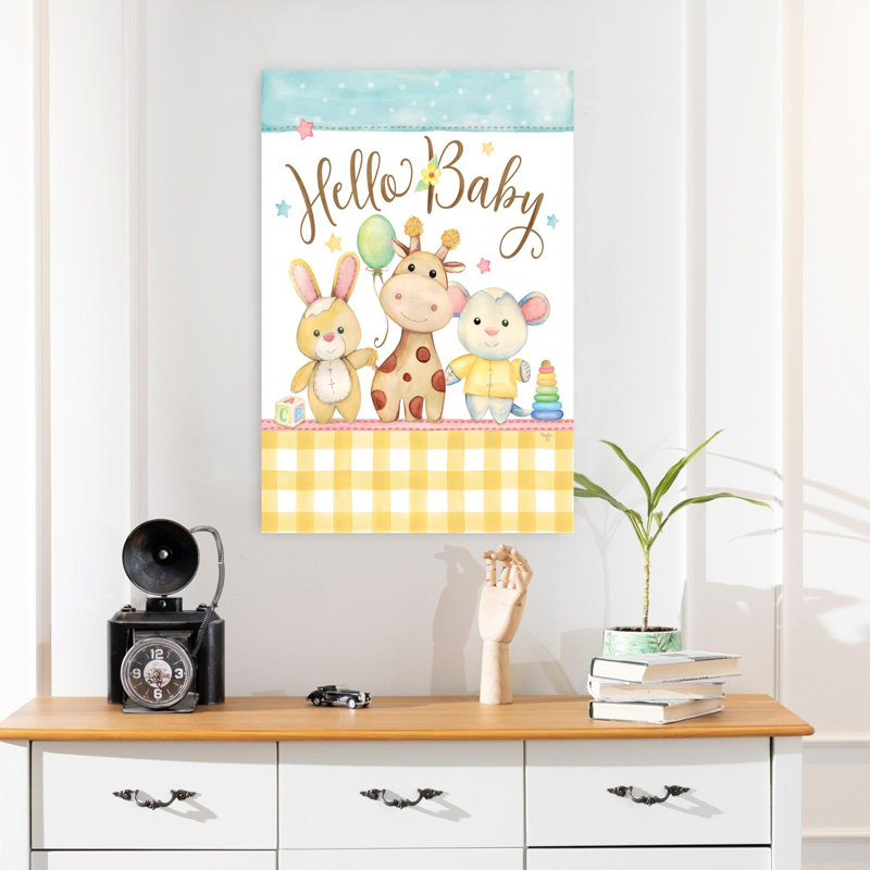 Illustration de bébé fantaisiste abstrait contemporain, H 24 po x l 16 po