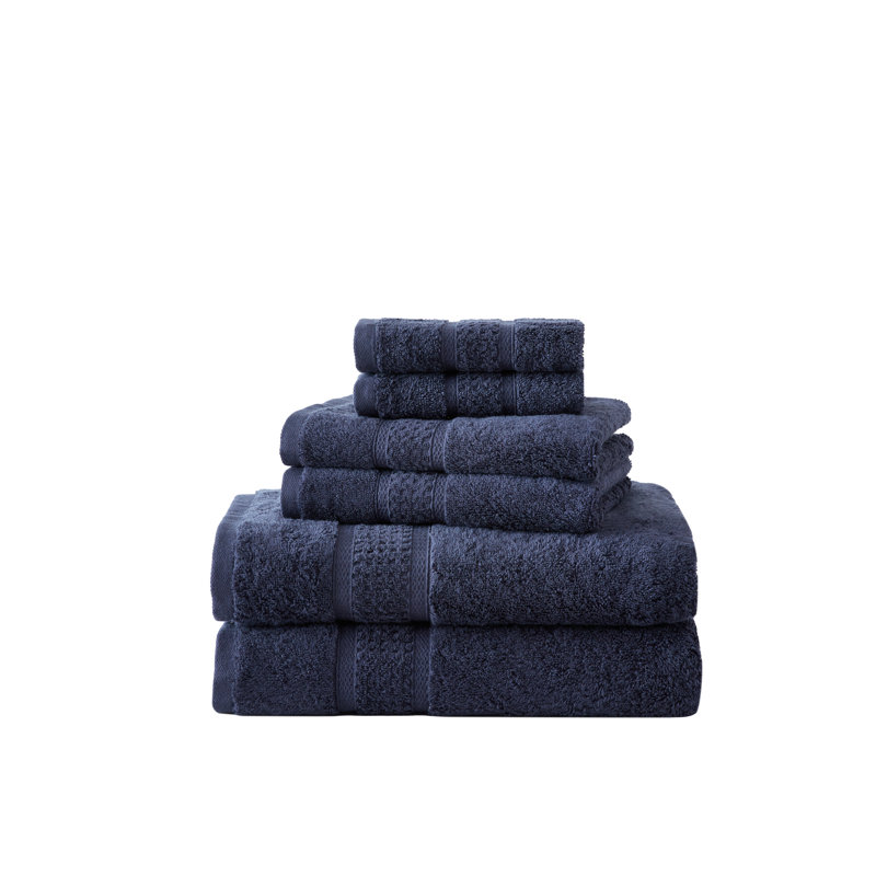 Nautica 6 Piece 100% Cotton Towel Set, Navy
