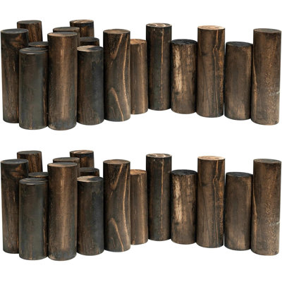6.9" X 6 Ft Wood Garden Edging， Flat-Bottom For Hard Surfaces, Lawn Flower Bed Patio Edging