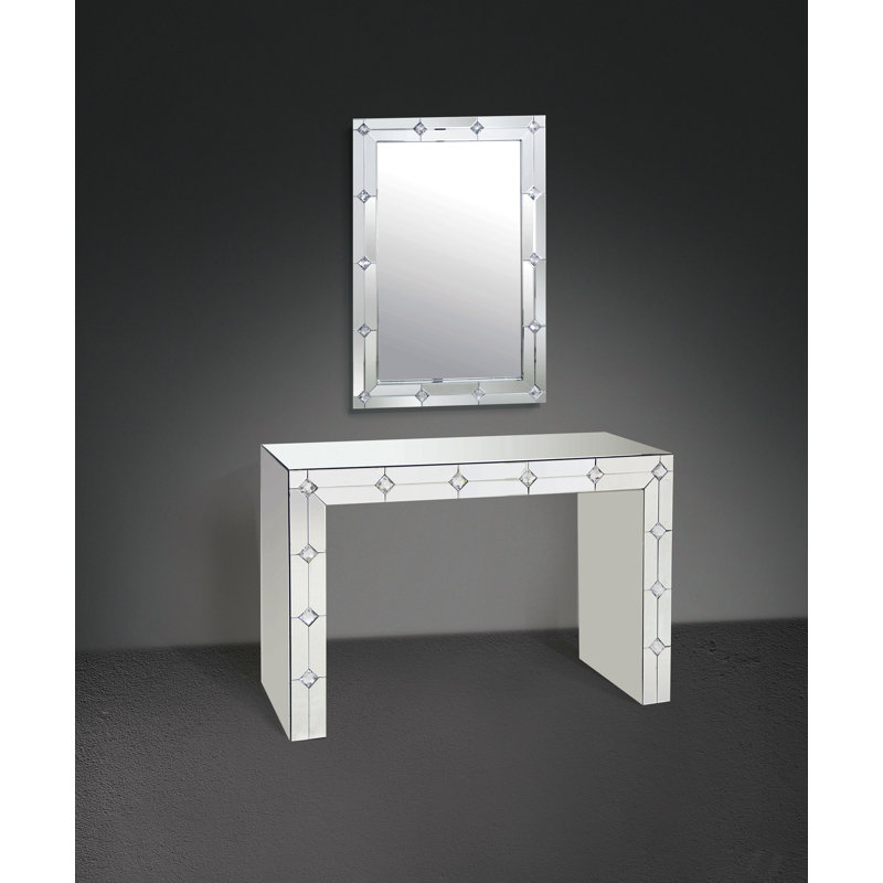 Console à miroir et faux strass Hessa (assemblée)