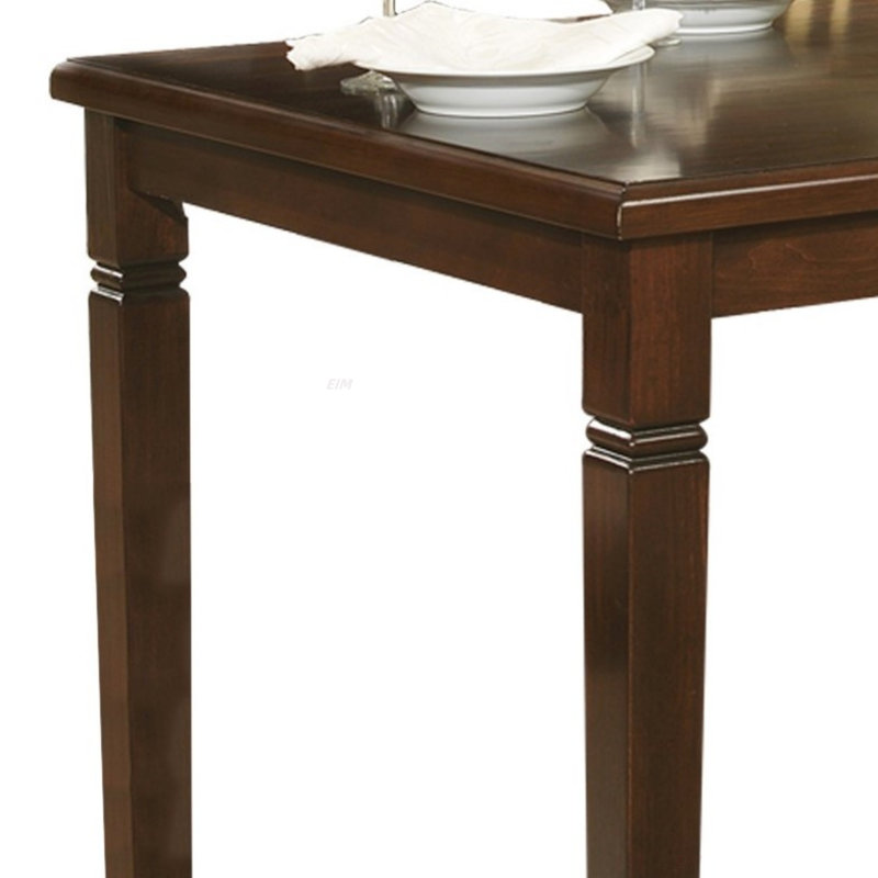 5Pc Transitional Style Dining Furniture Set Table And 4X Side Chairs Fabric Upholstered Seat Espresso Finish Wood (Dining Set)