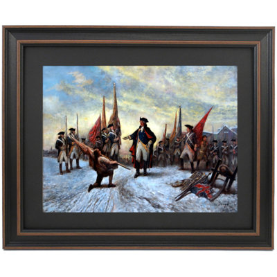 General George Washington Receiving A Surrendered Battle Flag From A Native American Indian By Edward Percy Moran