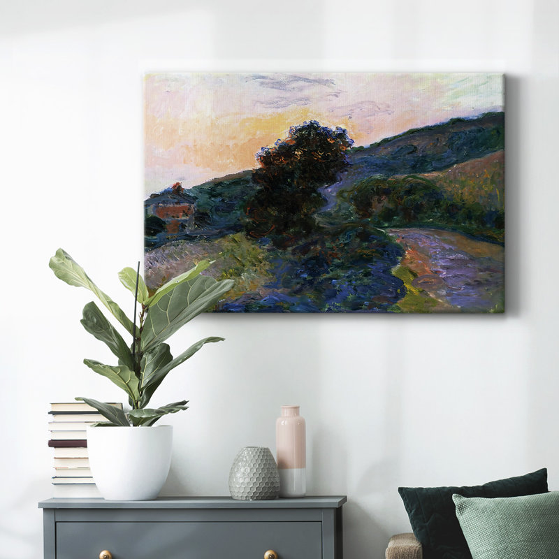 Coucher de soleil à Giverny, 1886, toile tendue avec châssis, H 24 po x l 36 po