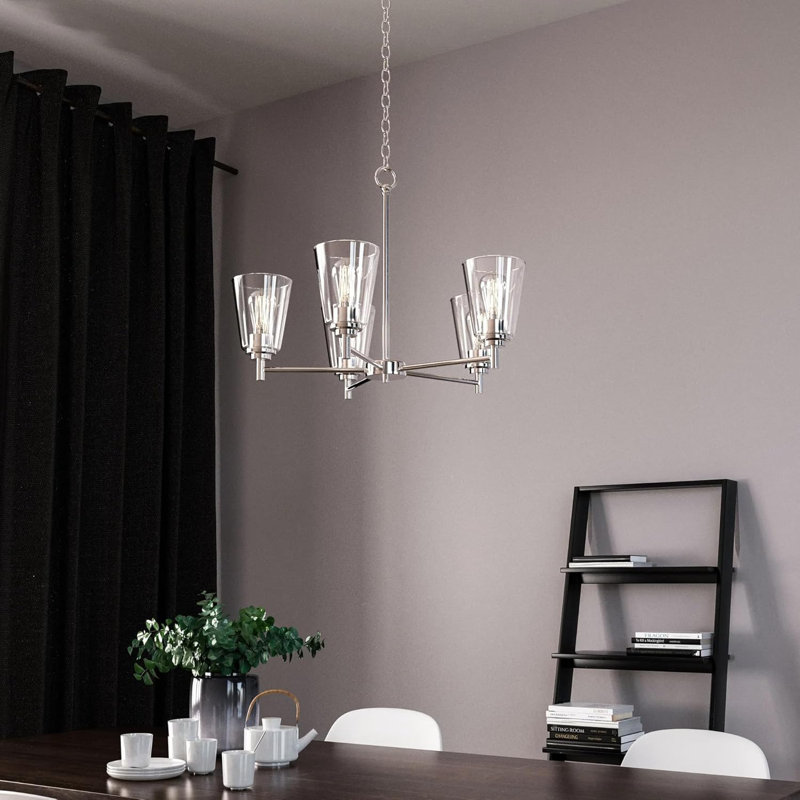 Luminaires de lustre évasés (ampoule non incluse), 5, Nickel brossé