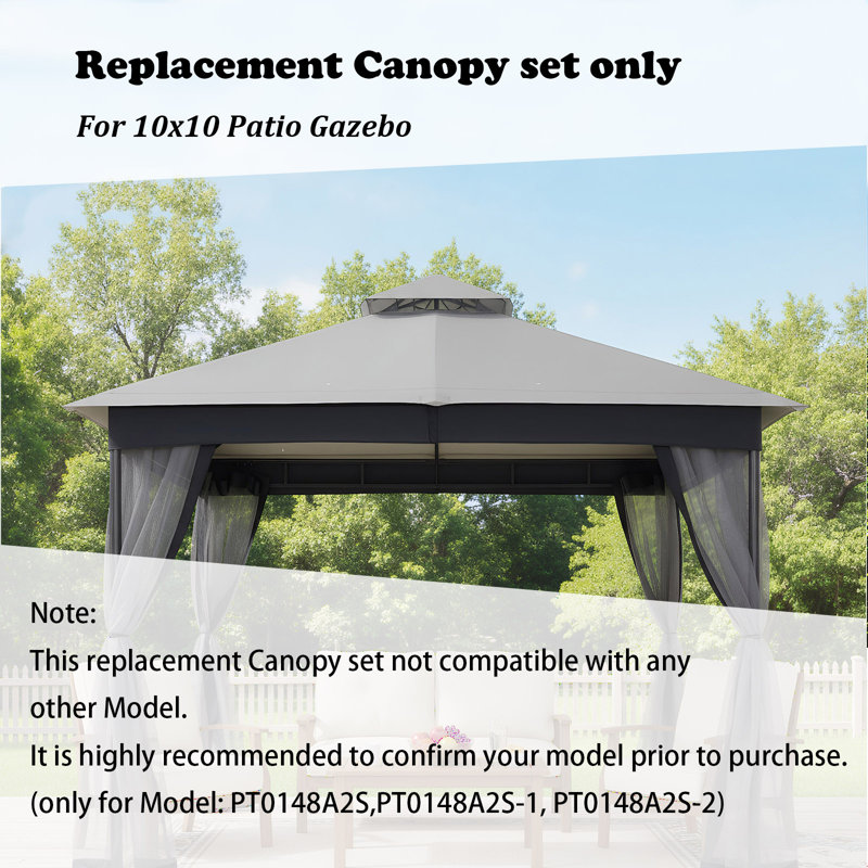 Gazebo Replacement Canopy only for Starecho, Grey