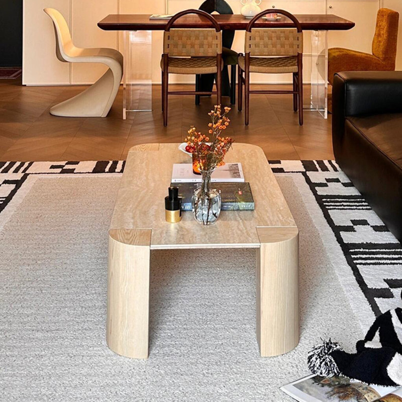 Table basse en bois fritté de style moderne, H 15,7 po x L 39,3 po x l 19,6 po