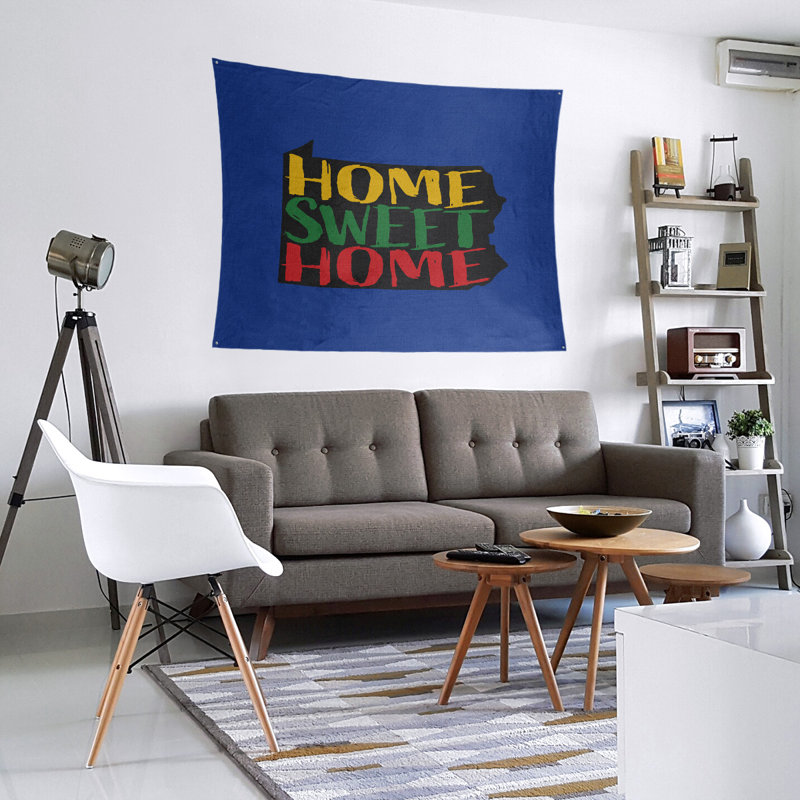 Tapisserie Home Sweet Pennsylvania, H 27,5 po x l 37,5 po, Bleu foncé