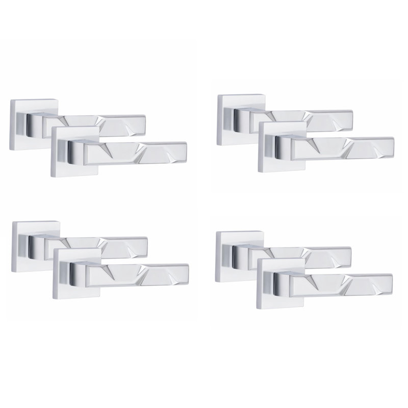 4 Pairs Modern Nova Premium Design Door Handles on Square Rose