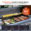 Îlot de cuisine au gaz pour barbecue à 6 brûleurs Brand-Man, convertible GPL / NG, avec brûleur latéral, table pliante et armoires de rangement, 72 000 BTU