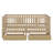 Ivann Wood Daybed with Fence Guardrails and 2 Drawers, Split into Independent Floor Bed & Daybed-121340117-121340120