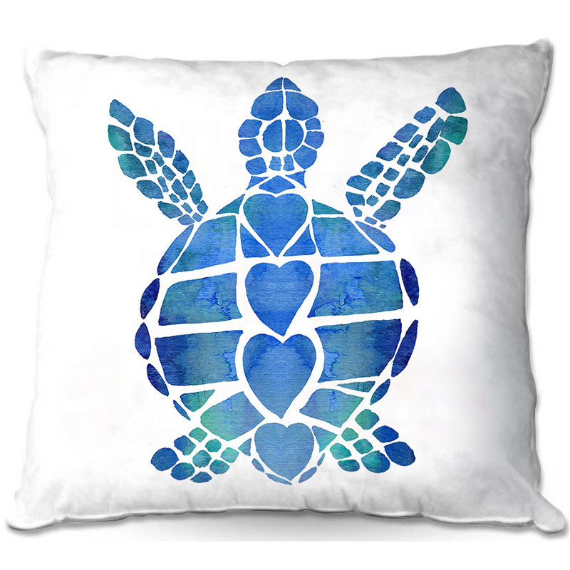 Turtle Throw Pillow, 18" H x 18" W x 5" D