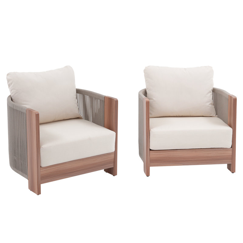 2- Piece Outdoor Patio Chair With Cushions, Armchair