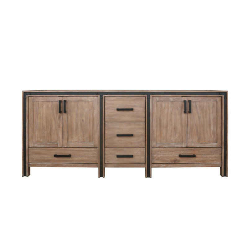 Meuble-lavabo double 80 po Rustwood X P 22 po D, 80", Bois de grange