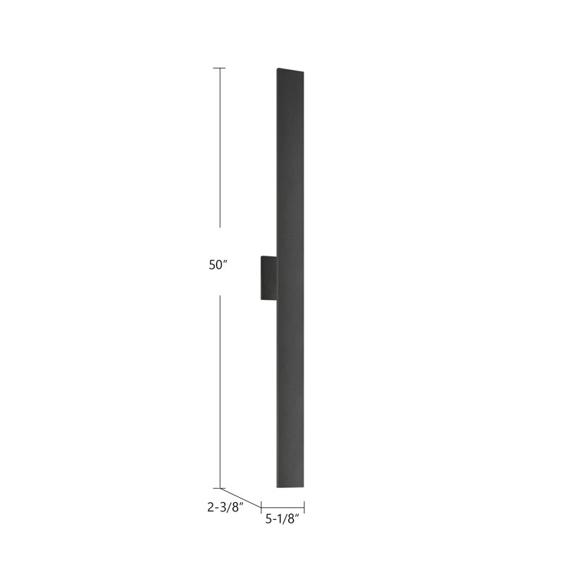 Vesta 1 - Light LED Wallchiere, Black, 36" H x 5.126" W x 2.375" D