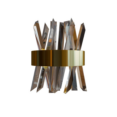 Demareo Crystal and Stainless Steel Flush Mounted Sconce