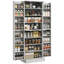 Rangement de cuisine 65 po, armoire moderne grise avec tablettes et rangement efficace