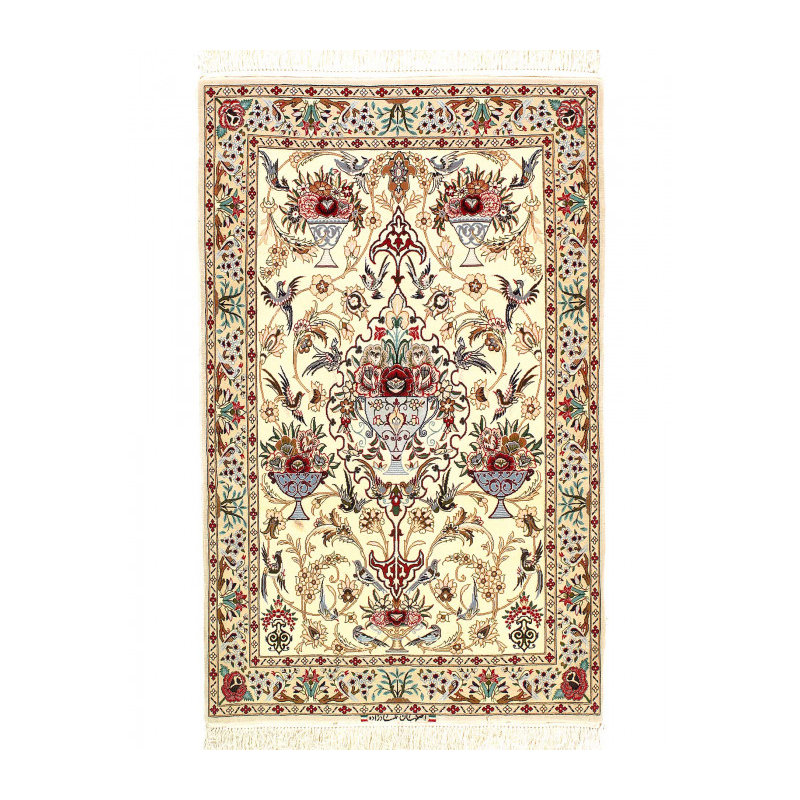Fine Hand knotted Silk & wool Isfahan 2'11'' X 4'7''
