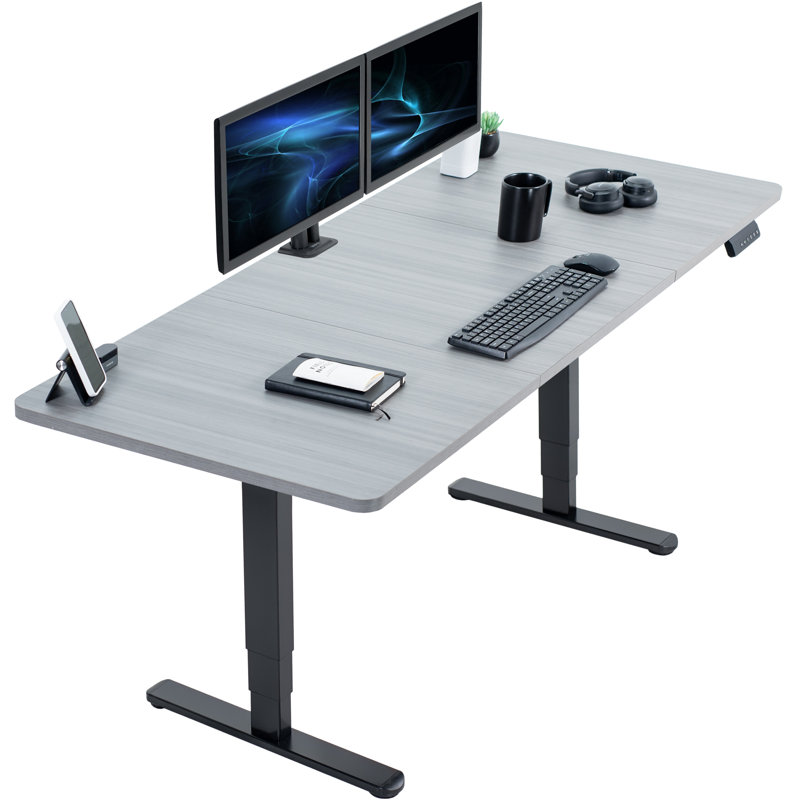 Poste de travail électrique 71 po x 30 po, série 2B7B, 25.4'' H x 71'' W x 30'' D, Dark Gray/Black