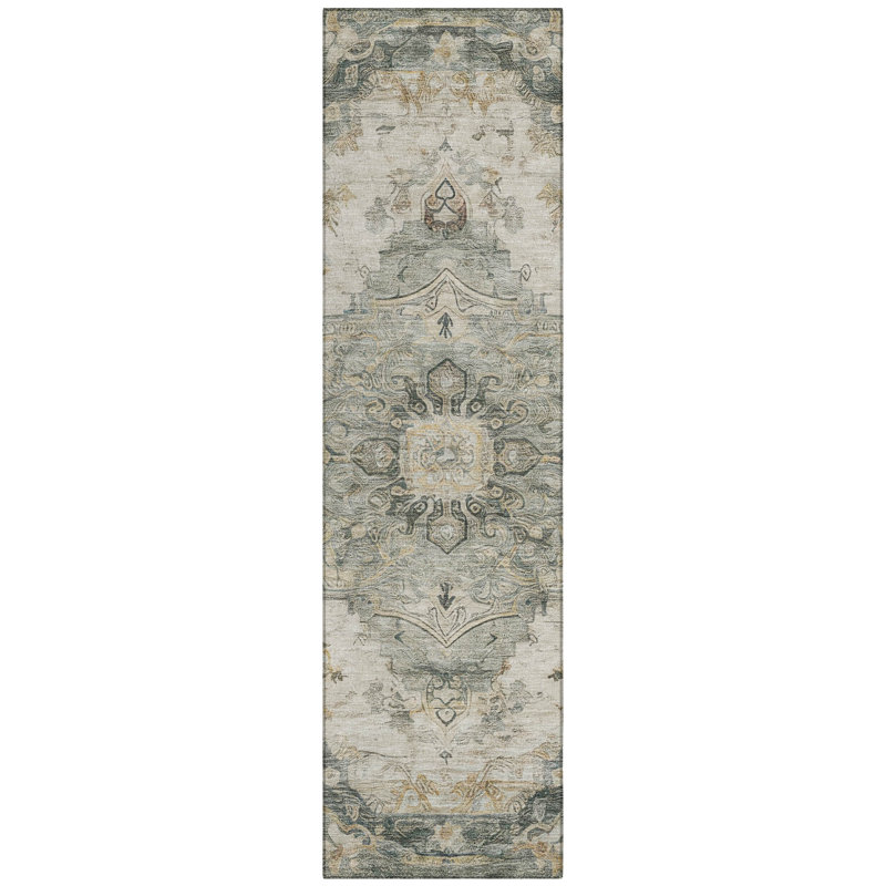Machine Washable Indoor/Outdoor Chantille ACN2875 Global Rug, 2'3" x 7'6" Runner, Aloe