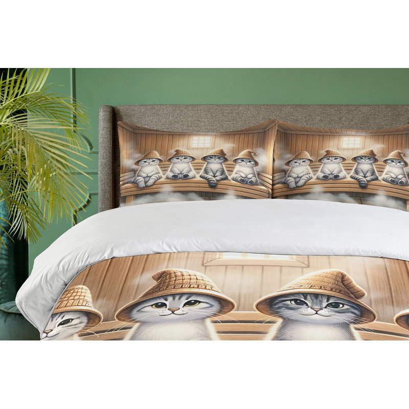 Cat Duvet Cover, Queen Duvet Cover + 2 Standard Shams