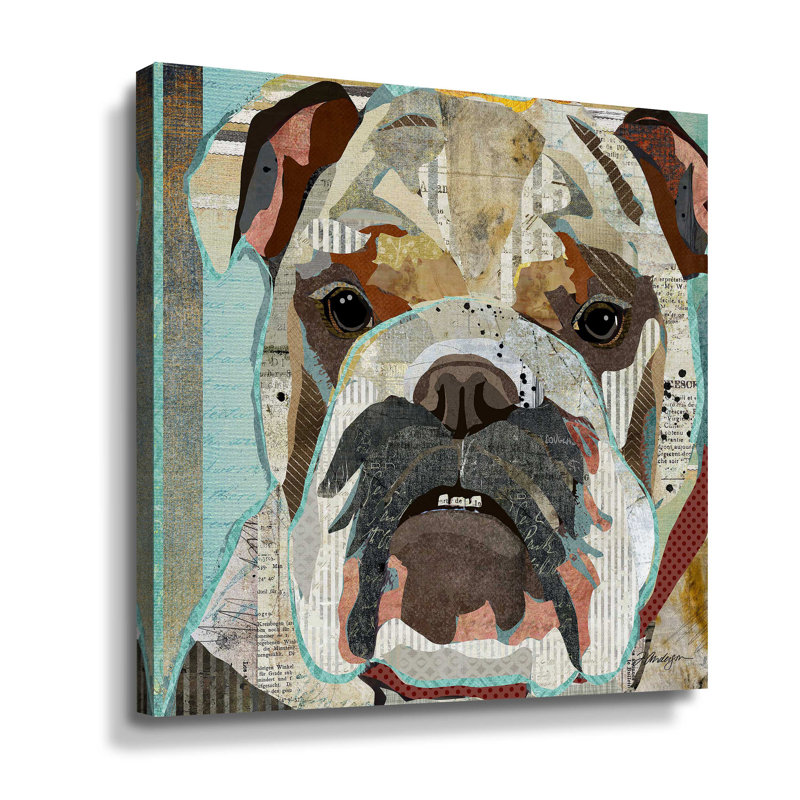 Bulldog Wall Art: English Bulldog On Canvas Painting