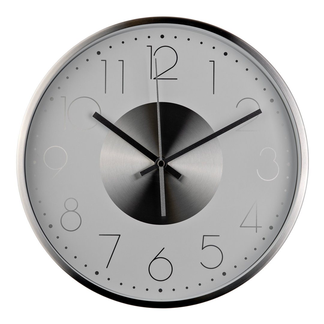 Fairmont Park Round Metal Wall Clock Metal Dial 12" - Rose Gold