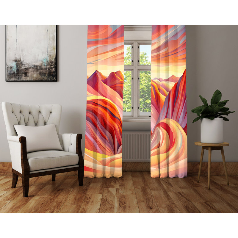 Paire de rideaux semi-transparents en polyester Serop, L 40 po x L 61 po