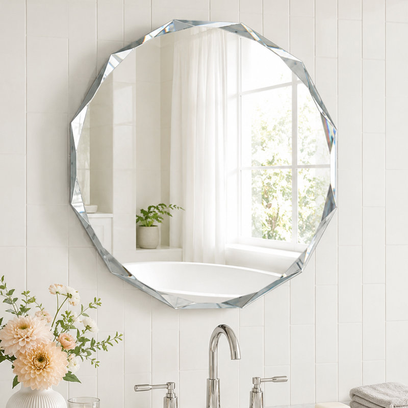 Miroir de salle de bain biseauté, 30 po x 30 po