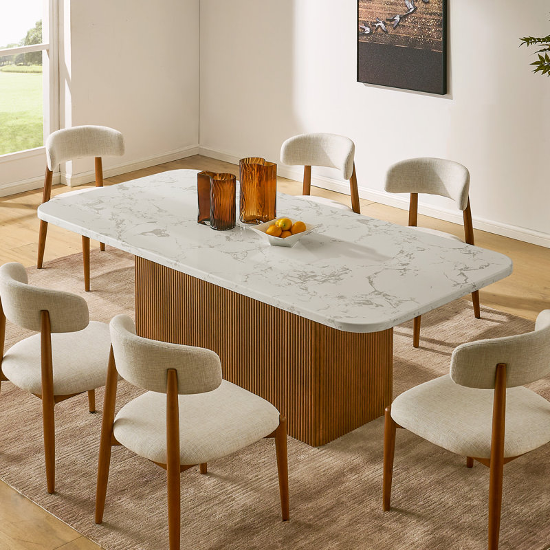 Table de salle à manger Hernest, White/Brown