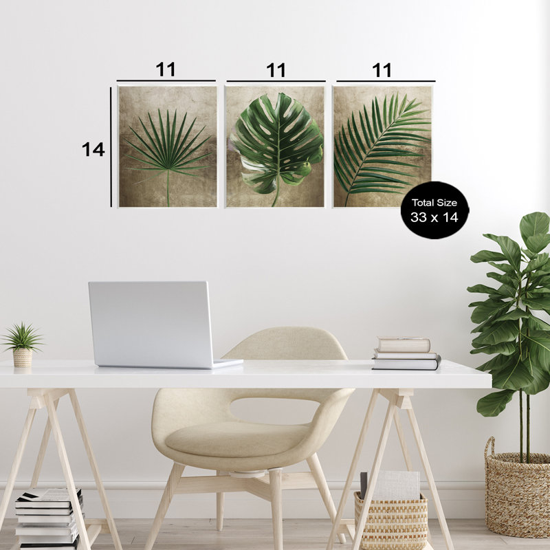 Plaque murale Rustic Earthy Tropical Leaves, design par Anna Lischenko