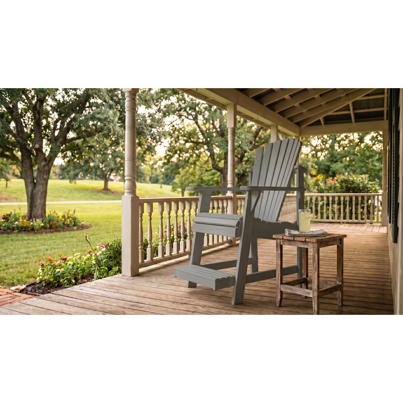 Chaise bistro Adirondack avec repose-pieds encastré Weathercraft, Gris antique