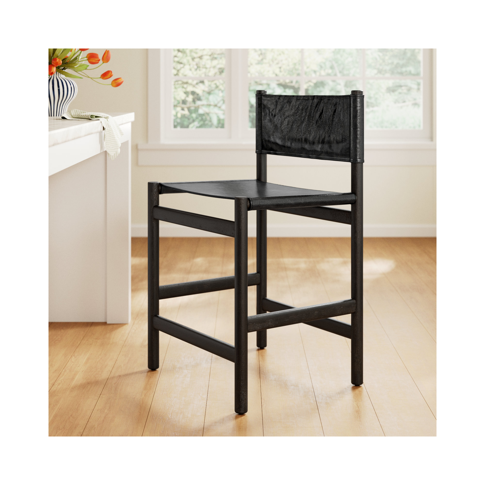 Matisse Counter & Bar Stool, Counter Stool (26.5" Seat Height), Black, Black